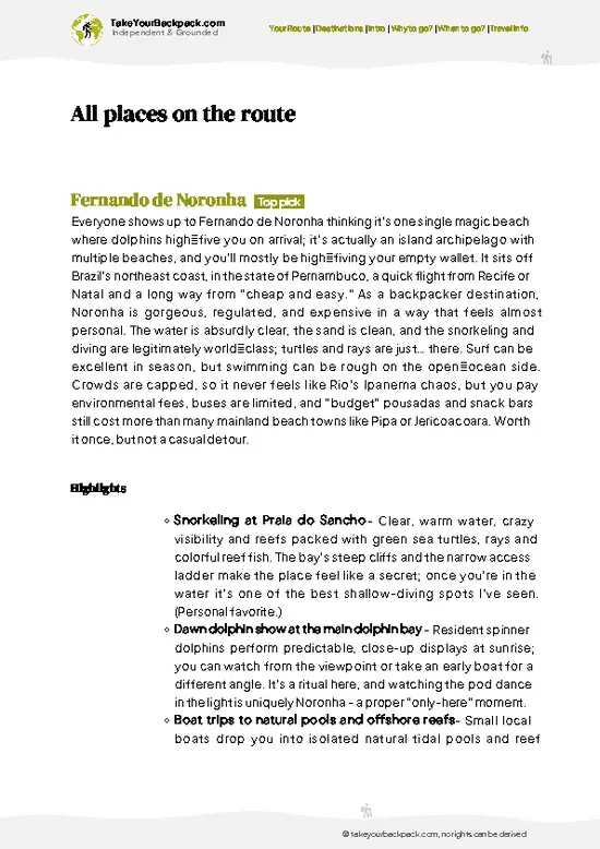 example page 3 from our offline Travel Guide for Brazil