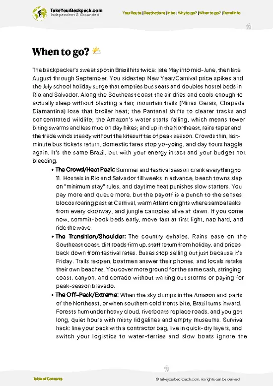 example page 5 from our offline Travel Guide for Brazil