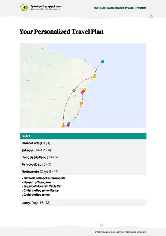 example page 9 from our offline Travel Guide for Brazil