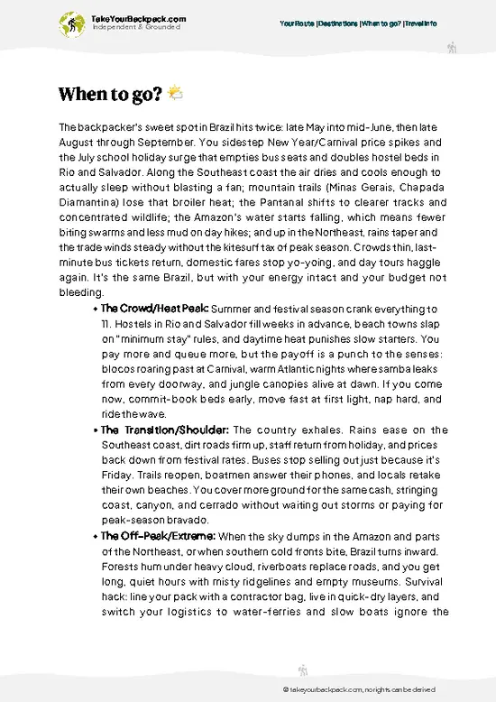 example page 12 from our offline Travel Guide for Brazil